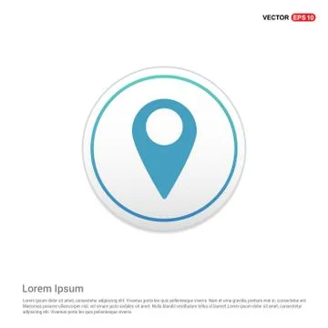 Map pin icon - white circle button Stock Illustration