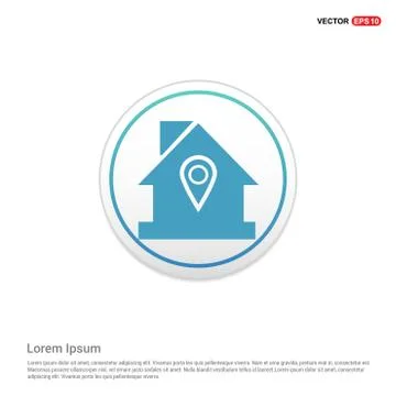 Map pin icon - white circle button Stock Illustration