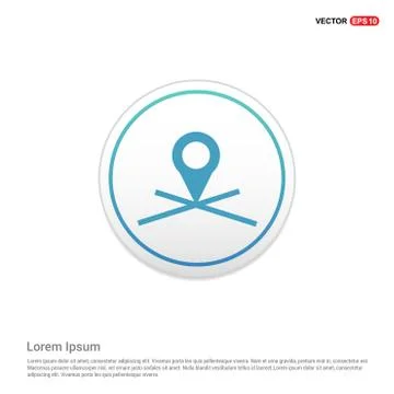 Map pin icon - white circle button Illustrazione stock