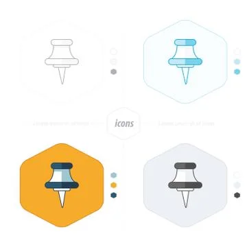 Map pin icons 4 design Stock Illustration