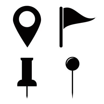 Map Pin Icons. High quality black style vector icons Stock Illustration