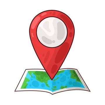 Map with pin illustration Stock Illustration