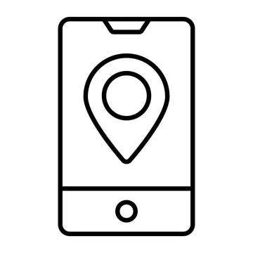 Map pin inside mobile showing vector of mobile location Stock Illustration