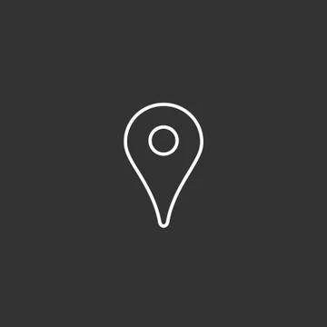 Map pin linear icon, location symbol Stock Illustration