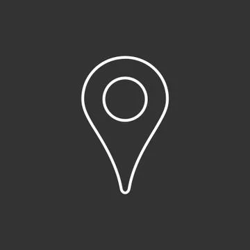 Map pin linear icon, location symbol Stock Illustration
