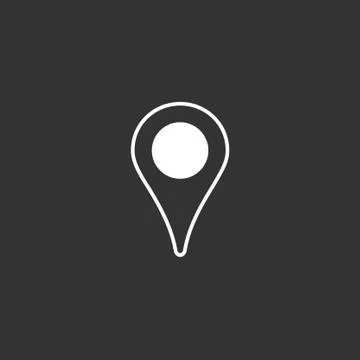Map pin linear icon, location symbol Illustrazione stock