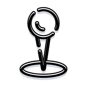 Map pin location icon black outline Stock Illustration