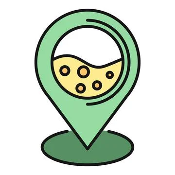 Map pin location icon with bubbling beverage Иллюстрация