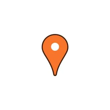 Map pin, location icon isolated vector Stock Illustration