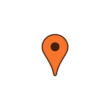 Map pin, location icon isolated vector Stock Illustration