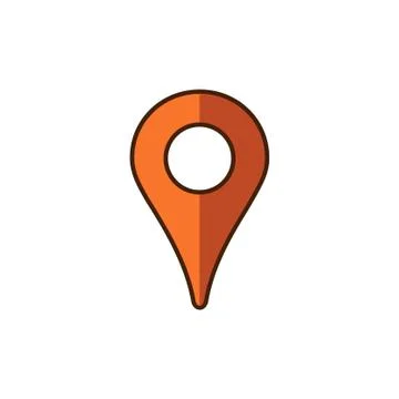 Map pin, location icon isolated vector Stock Illustration
