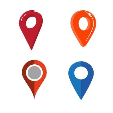 Map pin location icons. Modern map markers, Vector illustration. Stock Illustration