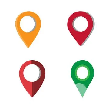 Map pin location icons. Modern map markers, Vector illustration. Stock Illustration