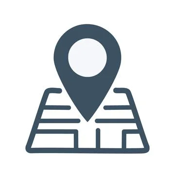 Map pin location. Map icon with a pin marker. Symbolizing a place, location.. Stock Illustration