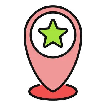 Map pin location marker with star icon Stock Illustration