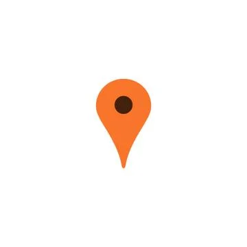 Map pin, location orange icon, gps place marker Stock Illustration