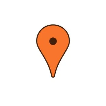 Map pin, location orange icon, gps place marker イラスト素材