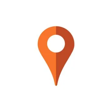 Map pin, location orange icon, gps place marker イラスト素材