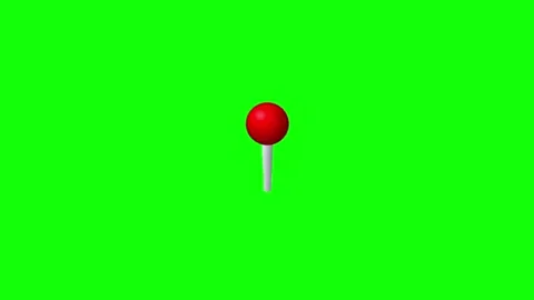 Map Pin Location Red Marker Green Screen Travel App Project Stock Footage 345602534
