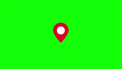 Map Pin Location Red Marker Green Screen Travel App Project Stock-Footage 345602573