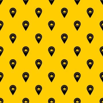 Map pin location with tea or coffee cup sign pattern vector Stock Illustration