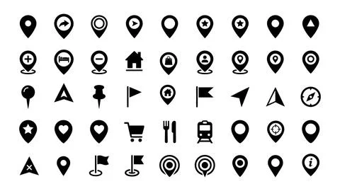 Map Pin Location Vector Icons Set Stockillustratie