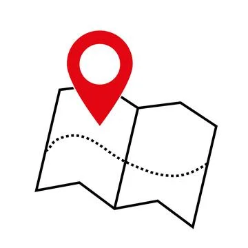 Map pin logo design element Illustrazione stock