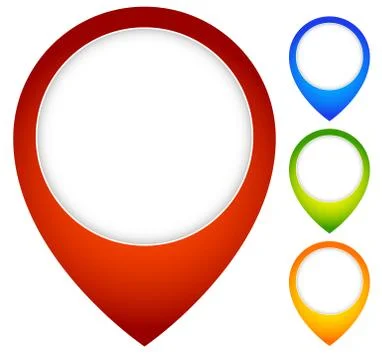 Map pin, map marker icons with blank space. Stock Illustration