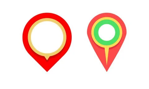 Map Pin Marker Icons In Red And Green For Navigation And Location Layouts Stock Illustration