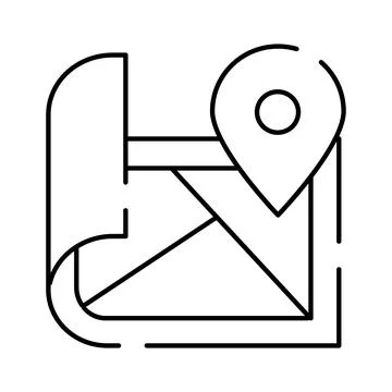 Map pin navigating a paper location guide Illustrazione stock
