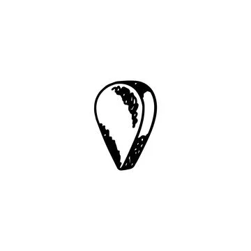 Map pin or pointer icon in hand drawn doodle style, vector illustration isolated 스톡 일러스트