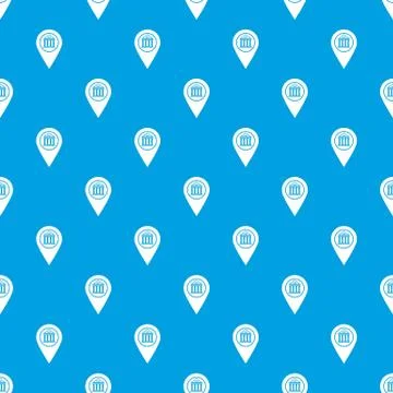 Map pin pattern seamless blue Illustrazione stock