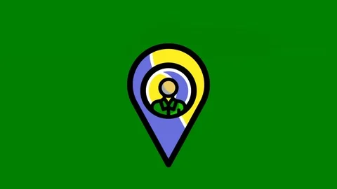 Map pin person green background green screen animated chromakey background Stock Footage 314067242