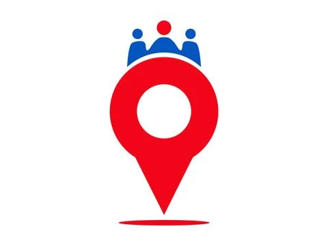 Map Pin Person Icon, Navigation Pointer User Symbol for GPS and Travel Apps Stock Illustration