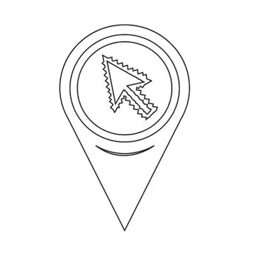Map Pin Pointer Arrow cursor Icon Stock Illustration
