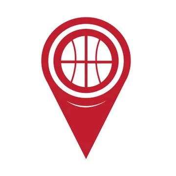 Map Pin Pointer Basketball icon Stock Illustration