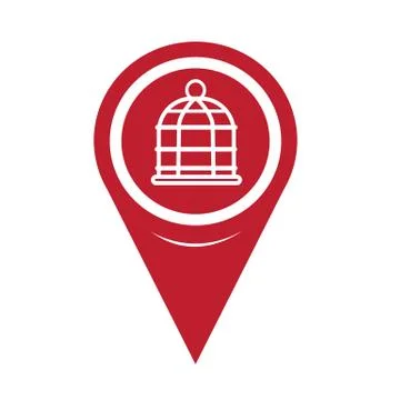 Map Pin Pointer bird cage icon Stockillustratie