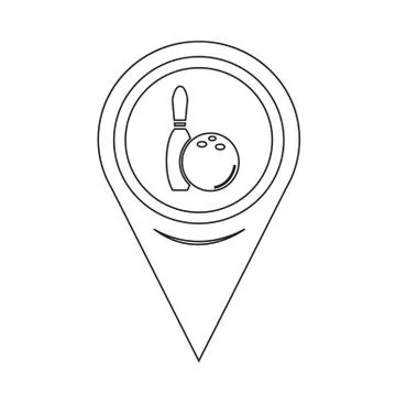 Map Pin Pointer bowling icon イラスト素材