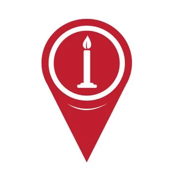 Map Pin Pointer candle icon 스톡 일러스트