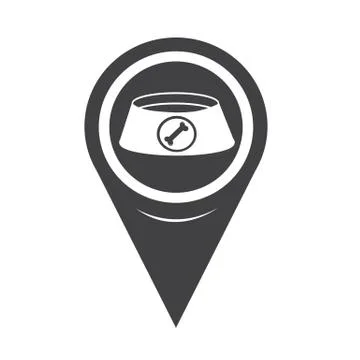Map Pin Pointer Dog Bowl icon Stockillustratie