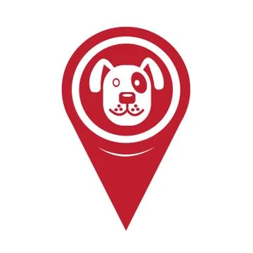 Map Pin Pointer Dog icon Stockillustratie