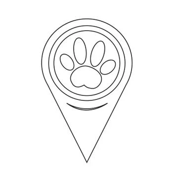 Map Pin Pointer Dog paw Icon Stockillustratie