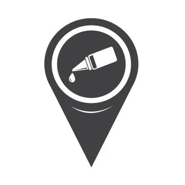 Map Pin Pointer Ear or Eye Drop Icon Stock Illustration