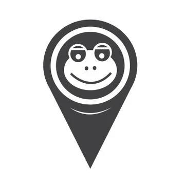 Map Pin Pointer frog icon Stock Illustration