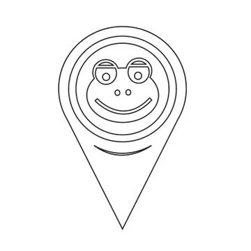 Map Pin Pointer frog icon Stock Illustration