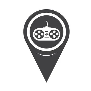 Map Pin Pointer game controller icon Stock Illustration