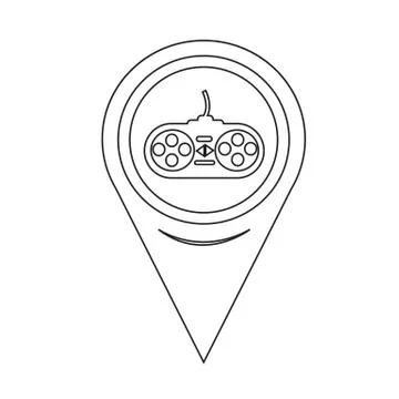 Map Pin Pointer game controller icon Stock Illustration