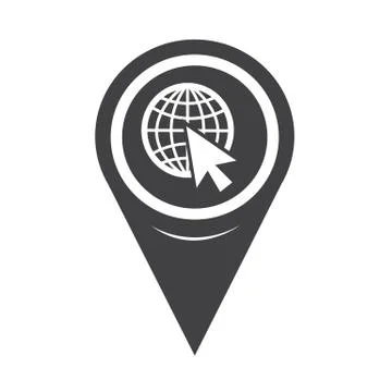 Map Pin Pointer go to web icon Stock Illustration