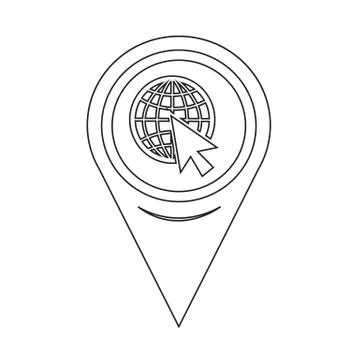 Map Pin Pointer go to web icon Stock Illustration