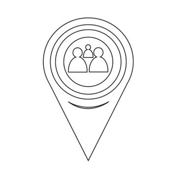 Map Pin Pointer Group of people icon Stock Illustration